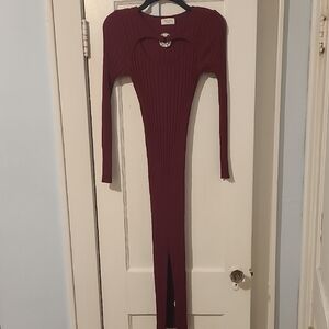 Burgundy Maxi Sweater Dress